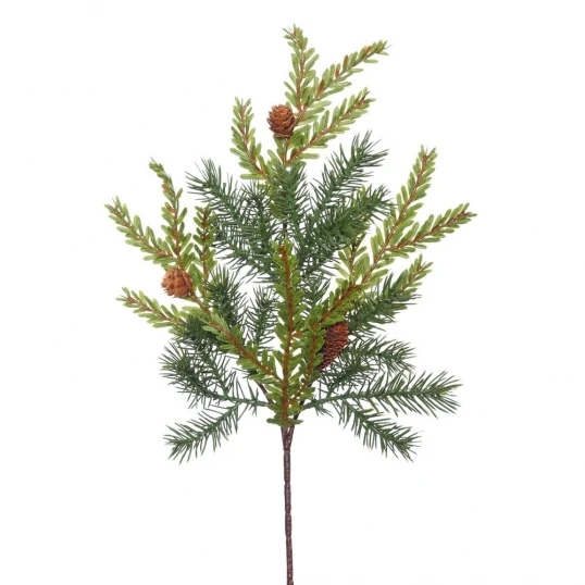 18 Inch PE Hemlock & Angel Pine Spray With Cones 1 18 Inch PE Hemlock & Angel Pine Spray With Cones