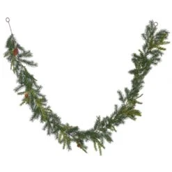6 Foot PE Hemlock & Angel Pine Garland With Cones