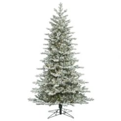 5.5 Foot PE/PVC Frosted Eastern Frasier Fir Tree: Clear Lights