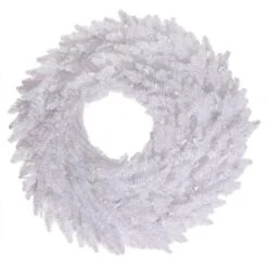 24 Inch White Fir Wreath: Unlit