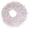 24 Inch White Fir Wreath: Clear LEDs
