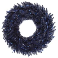 30 Inch Navy Blue Fir Wreath: Unlit