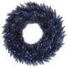 30 Inch Navy Blue Fir Wreath: Blue LED Lights