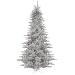 3 Foot Silver Tinsel Fir Tree: Unlit