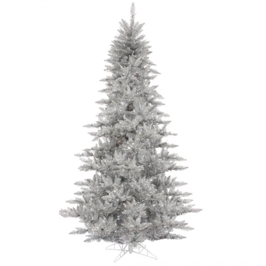 3 Foot Silver Tinsel Fir Tree: Unlit 1 3 Foot Silver Tinsel Fir Tree: Unlit