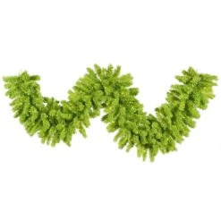 9 Foot Flocked Lime Garland: Lime LEDs