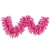 9 Foot Flocked Pink Fir Garland: Unlit