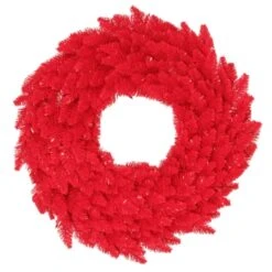 24 Inch Red Fir Wreath: Red LEDs