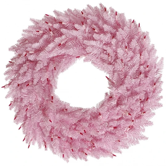 24 Inch Pink Fir Wreath: Unlit 1 24 Inch Pink Fir Wreath: Unlit