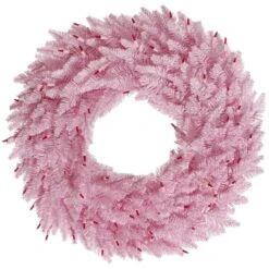30 Inch Pink Fir Wreath: Unlit