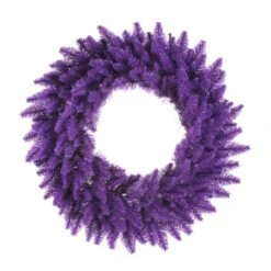 36 Inch Purple Fir Wreath: Purple LEDs