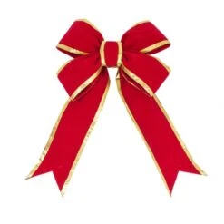 45H X 36W Inch Red-Gold Velvet Indoor Bow