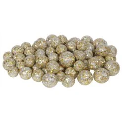 20/25/30MM Champagne Glittered Styrofoam Ball Ornaments: (Set Of 68-72)
