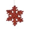 30 Inch Red Glittered Christmas Snowflake