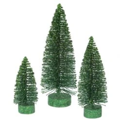5, 7 & 9 Inch Emerald Glitter Oval Tree: Unlit