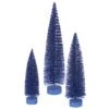 Blue Glitter Artificial Oval Tree (set Of 3): 12 Inch, 16 Inch, 20 Inch
