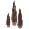 Mocha Glitter Artificial Oval Tree (set Of 3): 12 Inch, 16 Inch, 20 Inch
