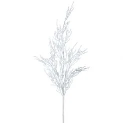 28 Inch White Glitter Wild Huck Spray: Set Of 6