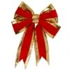 19H X 16W Inch Red/Gold Velvet Trim Bow