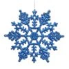 6.25 Inch Artificial Glitter Snowflake Ornament (set Of 12): Blue
