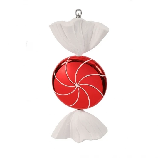 18.5 Inch Red-White Swirl Candy Ornament 1 18.5 Inch Red-White Swirl Candy Ornament