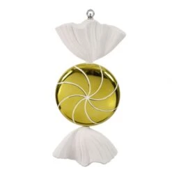 18.5 Inch Lime-White Swirl Candy Ornament