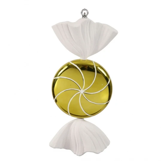 18.5 Inch Lime-White Swirl Candy Ornament 1 18.5 Inch Lime-White Swirl Candy Ornament