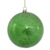 4 Inch Green Shiny Mercury Ball Ornament: Set Of 6