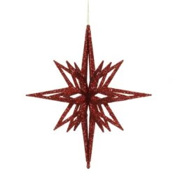 12 Inch Red Iridescent Star Ornament
