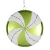 6 Inch Lime-White Swirl Flat Candy Ornament