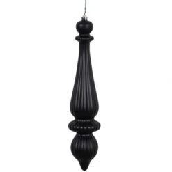 14 Inch Matte Black UV Protected Finial Ornament (Set Of 2)