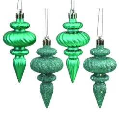 2 Inch Teal Assorted Finial Ornaments (Set Of 8)