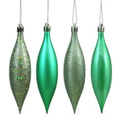 5.5 Inch Sea Foam 4 Assorted Finish Drop Ornaments (Set Of 8)