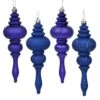 7in Shiny, Matte, Glitter & Sequin Finished Finials (set Of 8): Cobalt Blue
