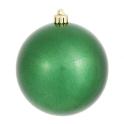 6 Inch Green Candy Ball Ornament: Set Of 4