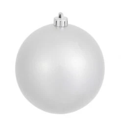 4 Inch Silver Candy Ball Ornament: Set Of 6