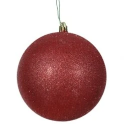 8 Inch Red Glitter Ball Christmas Ornament