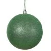 4 Inch Green Glitter Ball Ornament: Set Of 6