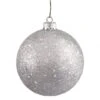 4 Inch Silver Sequin Ball Ornament: Set Of 6
