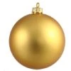 6 Inch Gold Matte Ball Ornament: Set Of 4