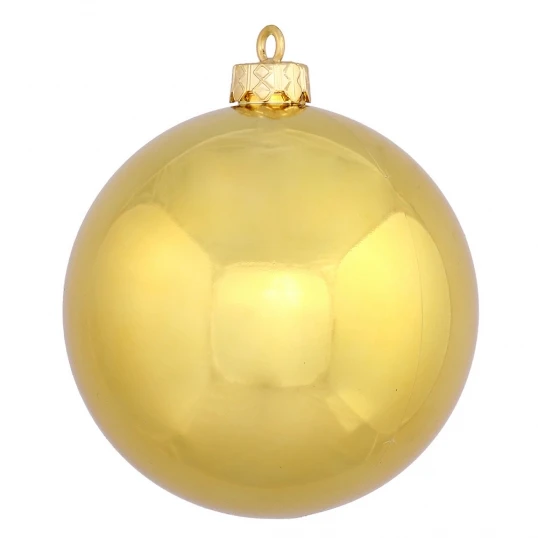 6 Inch Gold Shiny Ball Ornament: Set Of 4 1 6 Inch Gold Shiny Ball Ornament: Set Of 4