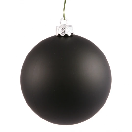 4 Inch Black Matte Ball Ornament: Set Of 6 1 4 Inch Black Matte Ball Ornament: Set Of 6