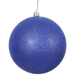 12 Inch Cobalt Glitter Ball Ornament