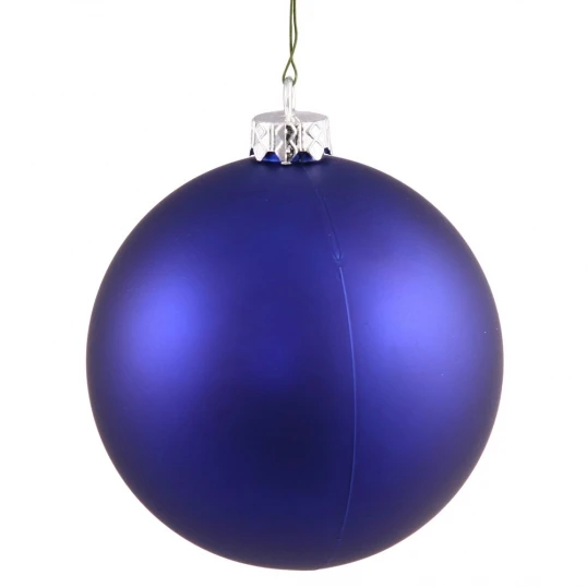 6 Inch Cobalt Matte Ball Ornament: Set Of 4 1 6 Inch Cobalt Matte Ball Ornament: Set Of 4