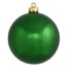 6 Inch Emerald Shiny Ball Ornament: Set Of 4