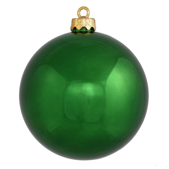 6 Inch Emerald Shiny Ball Ornament: Set Of 4 1 6 Inch Emerald Shiny Ball Ornament: Set Of 4