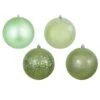 6 Inch Celadon 4-Finish Ball Ornament: Set Of 4