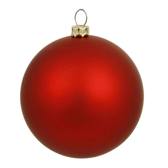 6 Inch Red Matte Ball Ornament: Set Of 4 1 6 Inch Red Matte Ball Ornament: Set Of 4