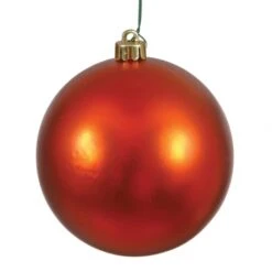 10 Inch Burnish Orange Matte Ball Ornament: UV Resistant