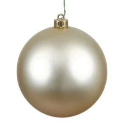 8 Inch Matte Finished UV/Shatterproof Christmas Ball: Champagne